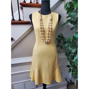 The Limited Women's Yellow Polyester Round Neck Sleeveless Knee Length Dress 6